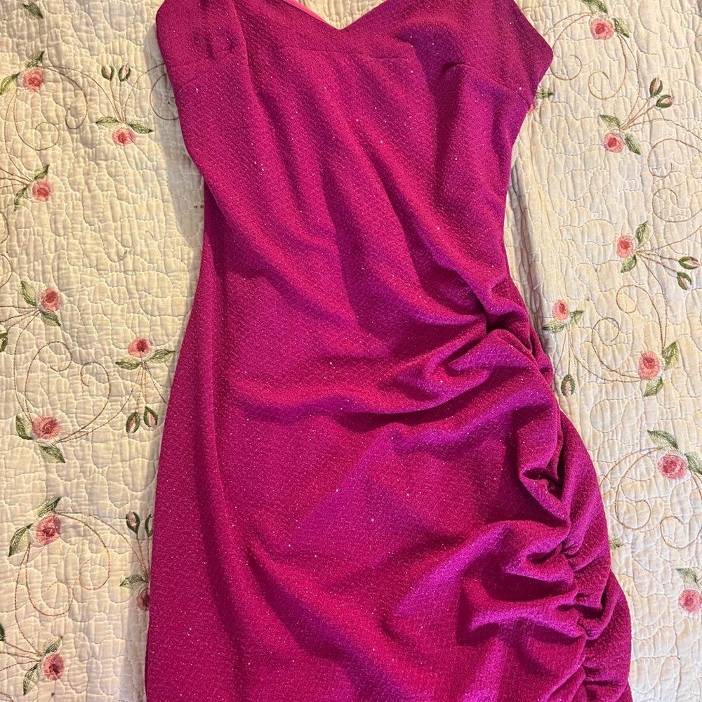 Elegant Pink Ruched Dress